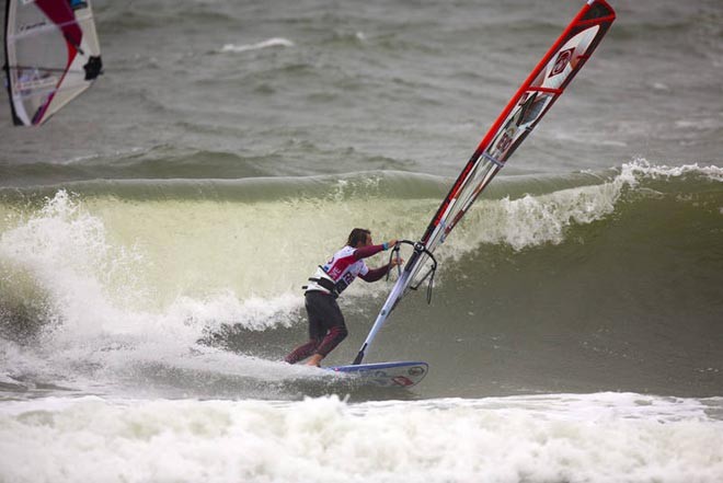 Albeau bottom turn - 2012 PWA Sylt World CUp ©  John Carter / PWA http://www.pwaworldtour.com